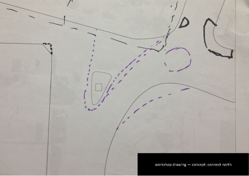 Foxton Main Street North - Design Concept 2 - Connect North - workshop drawing of proposed idea.