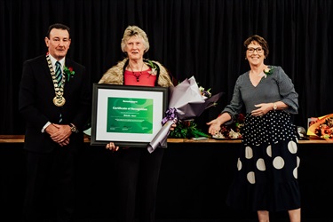 Brenda Kean - Receiving Certificate of Recognition.