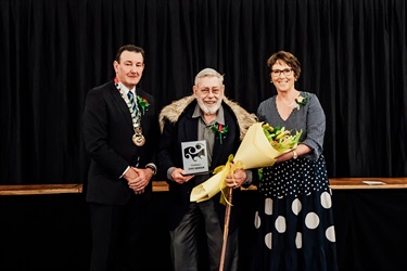 Peter Dyer - Receiving Civic Honour Award.