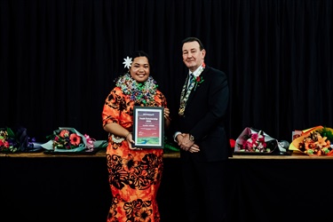 Caroline Vehikite - Receiving Horowhenua Youth Excellence Scholarships for Arts & Culture.