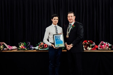 Ethan Roentgen - Receiving Horowhenua Youth Excellence Scholarships for Academia.