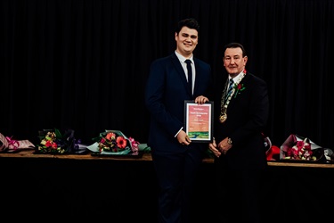 Jamie Harper - Receiving Horowhenua Youth Excellence Scholarships for Community Service.