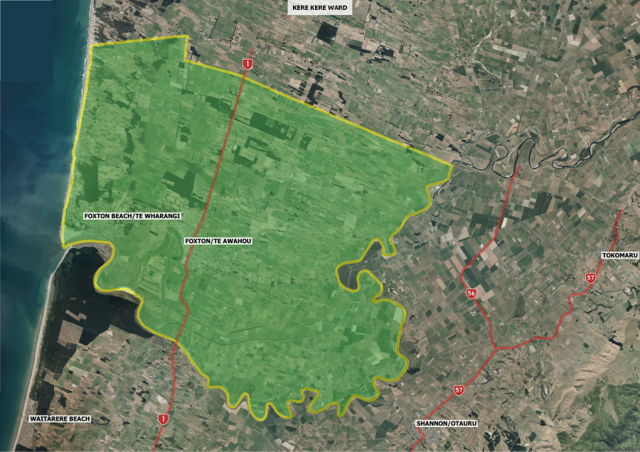 Local Elections 2022 Horowhenua District Council - Kere Kere Ward Map.