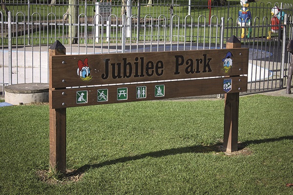 Jubilee park sign.