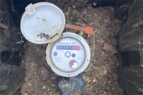 Image of an installed Horowhenua District Council water meter.