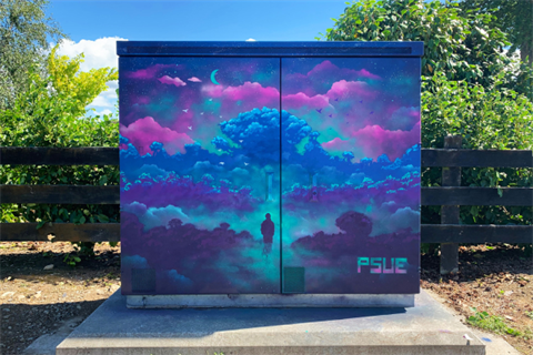 Photo of Queen Street Chorus Box by Artist Philip Sue - Jan 2019.