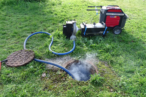 Thumbnail image of smoke testing on the Wastewater network. 