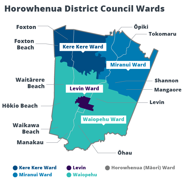 Horowhenua Wards Map.