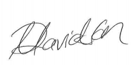 Monique Davidson Chief Executive signature.