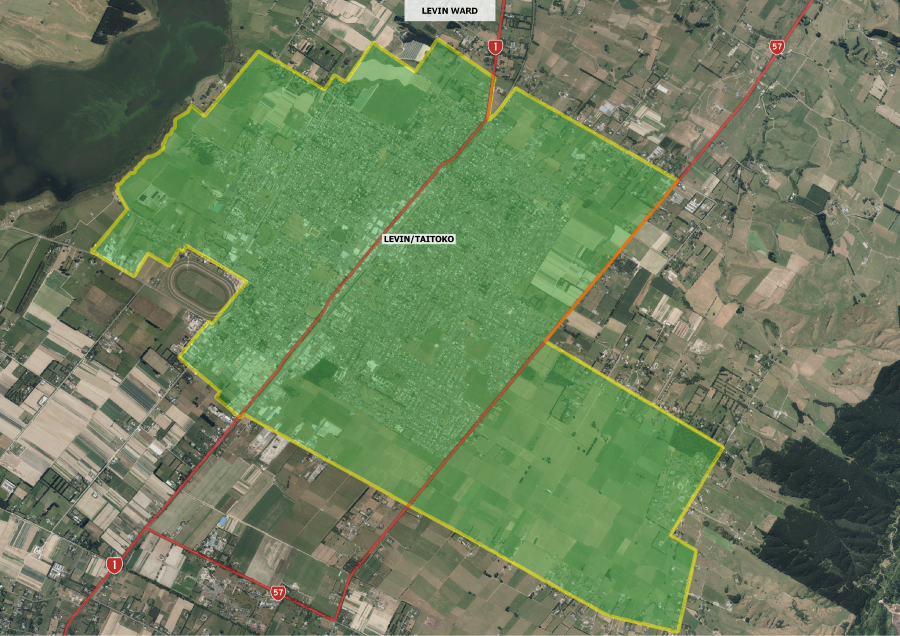 Local Elections 2022 Horowhenua District Council - Levin Ward Map.