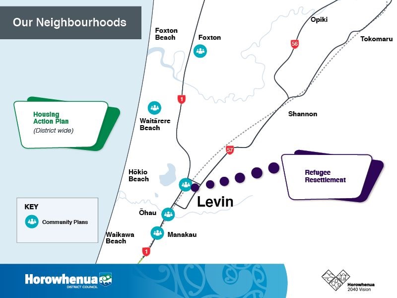 Growth map for Our Neighbourhoods, showing Housing Action Plan, Refugee Resettlement and Community Plans..