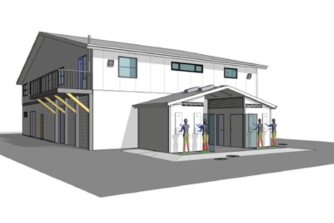 Concept drawing of the Foxton Beach Surf Lifesaving Club.