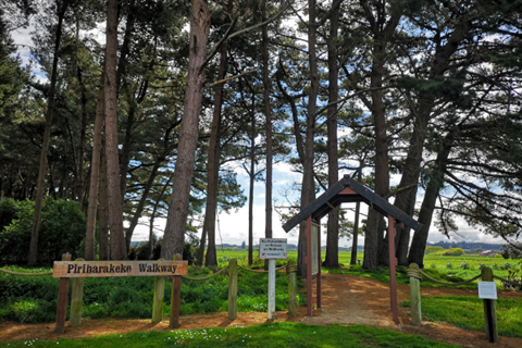 Piriharakeke Walkway - Entrance gate to walkway