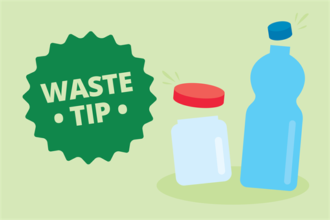 waste tips - bottle tops.