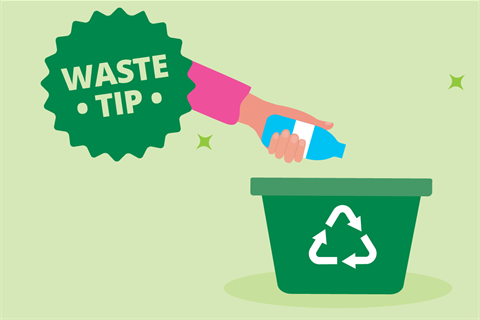 Waste tips - no plastic bags in recycling.