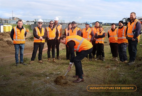 Sod-turning at the upgrade of Levin wastewater treatment plant Mako Mako Road.
