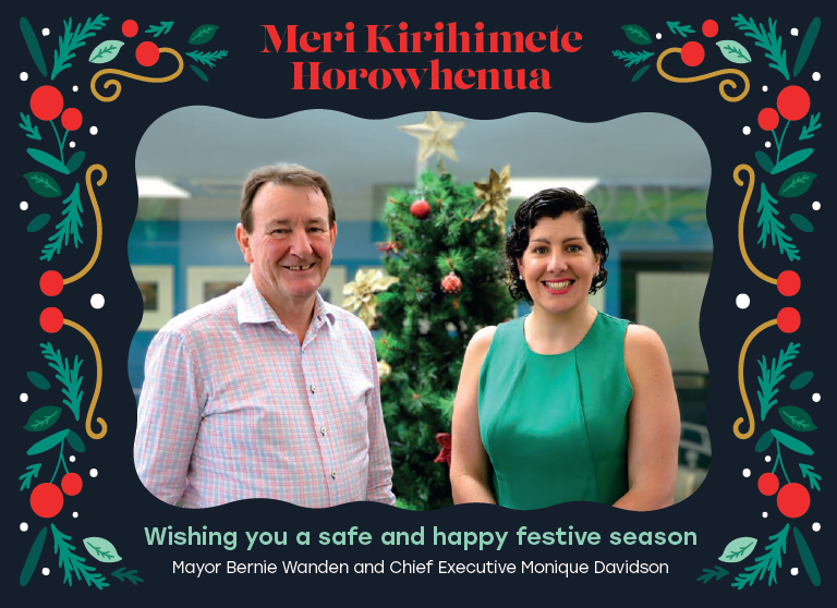 Season greetings from Mayor Bernie and CE Monique Davidson.