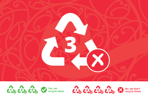 Plastics that have a recycling number 3 can't be recycled. Please place in your rubbish bag instead.