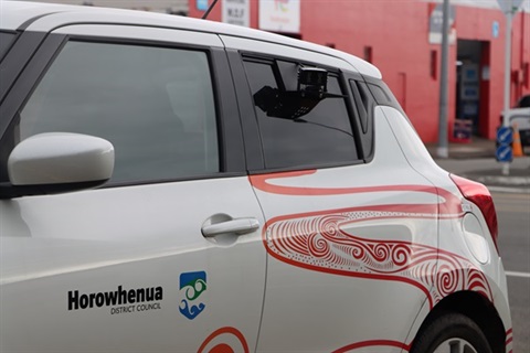 Council vehicle equipped with Vehicle Licence Plate Recognition Technology.